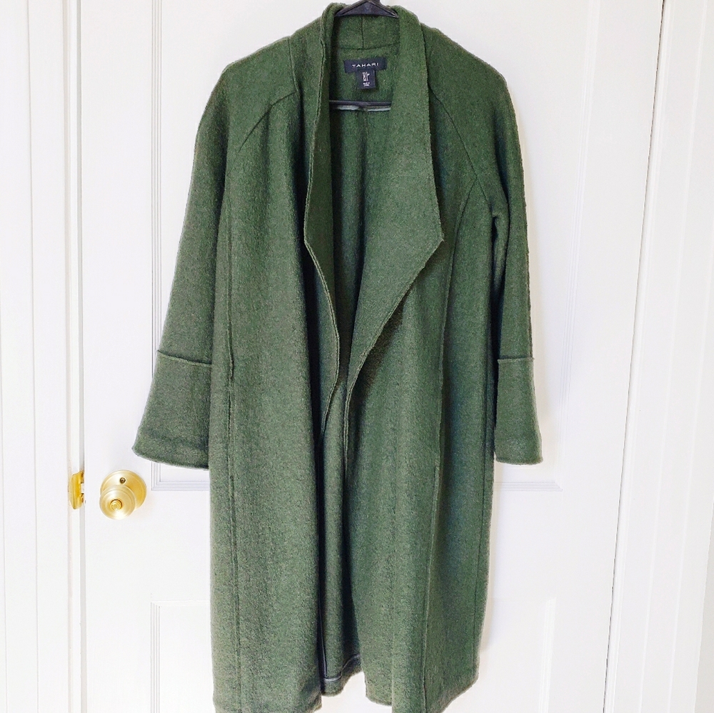 Tahari Coat Dark Green